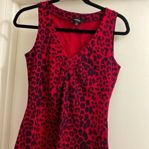 Express red leopard V-Neck